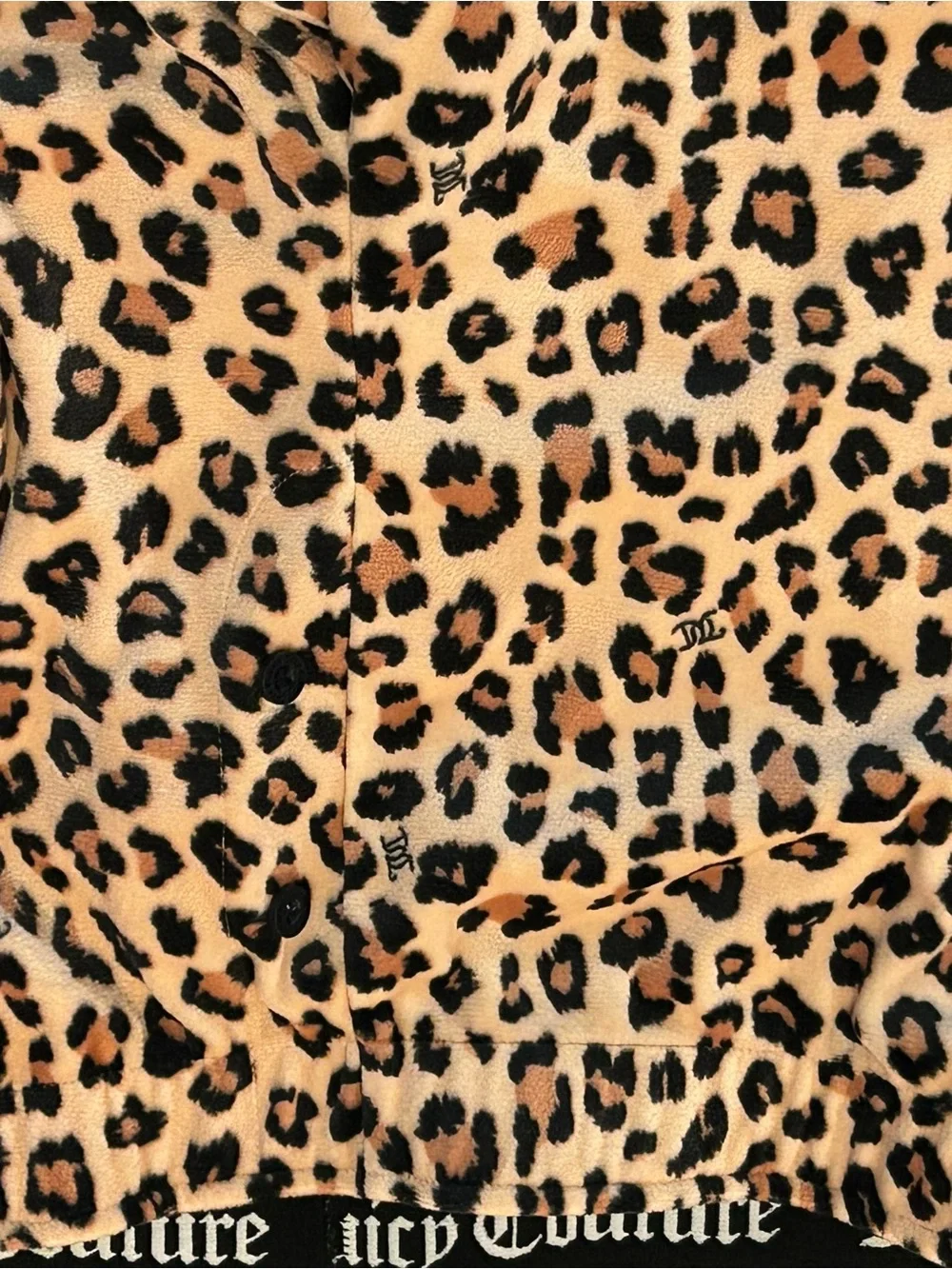 Juicy Couture Leopard Print Pajama Pants Pull On Sleepwear Mob Wife SZ M EUC